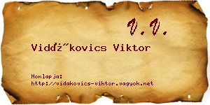 Vidákovics Viktor névjegykártya