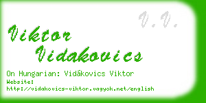 viktor vidakovics business card